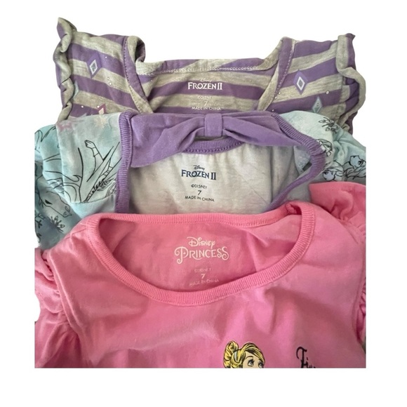 Disney Princess Casual Sundress Set of 3 Purple Pink Ruffled Sleeveless Size 7 - Picture 3 of 5